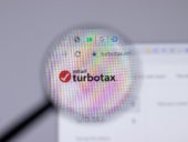 Turbotax company logo close-up on website page.