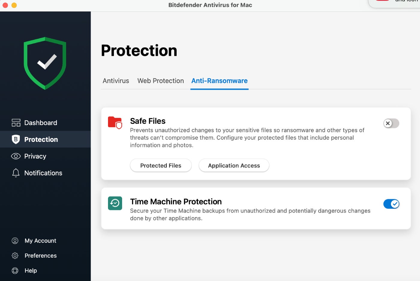 Bitdefender’s anti-ransomware features for Mac.