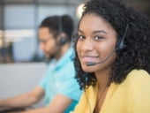 Stock photo of a call center employee.