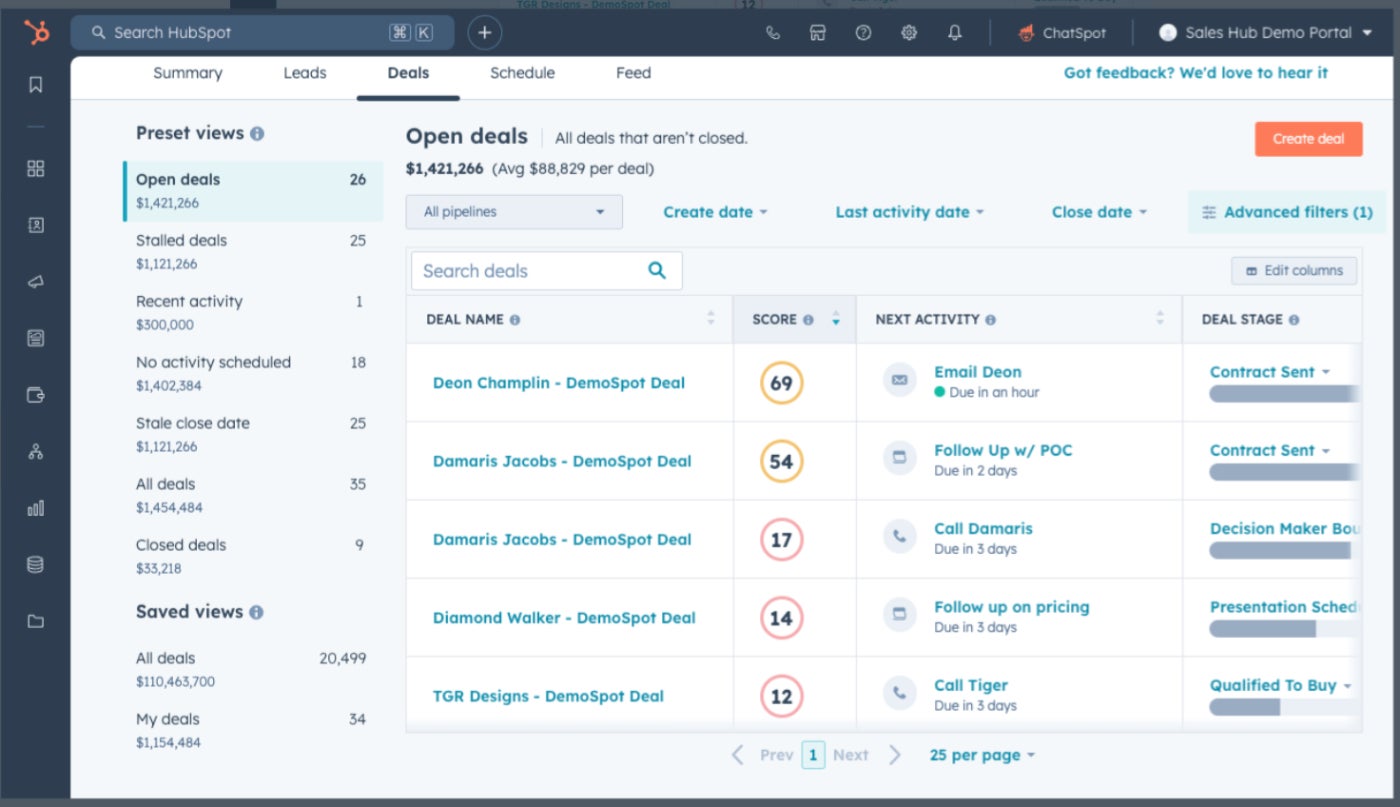 HubSpot guided selling feature.