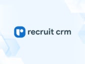 Review graphic featuring the logo of Recruit CRM.